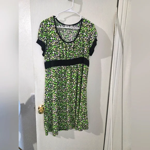 Cato | Dresses | Cato Xl Green And Black Circle Patterned Dress | Poshmark